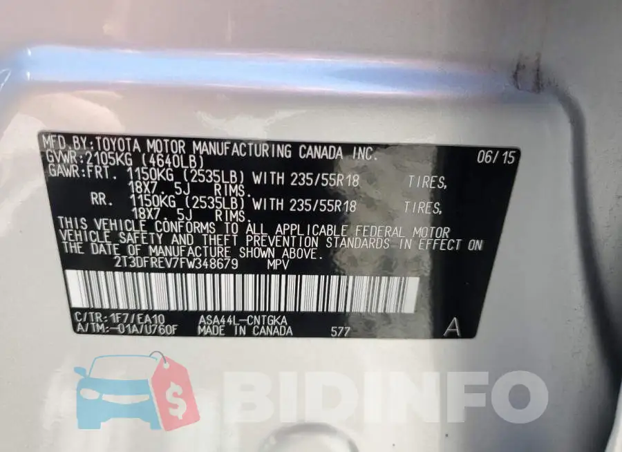 2T3DFREV7FW348679 Photo# 12