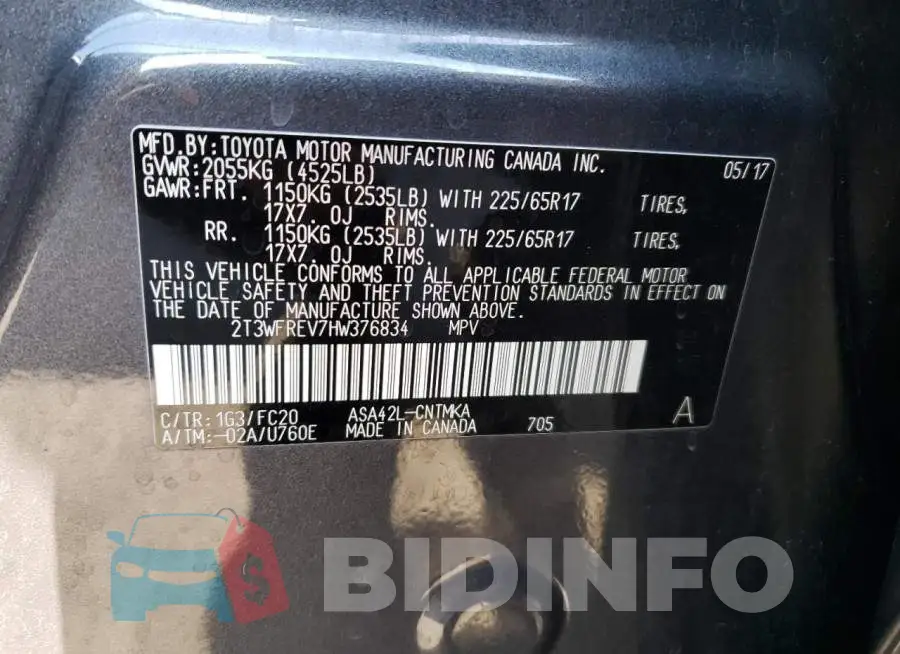 2T3WFREV7HW376834 Photo# 13
