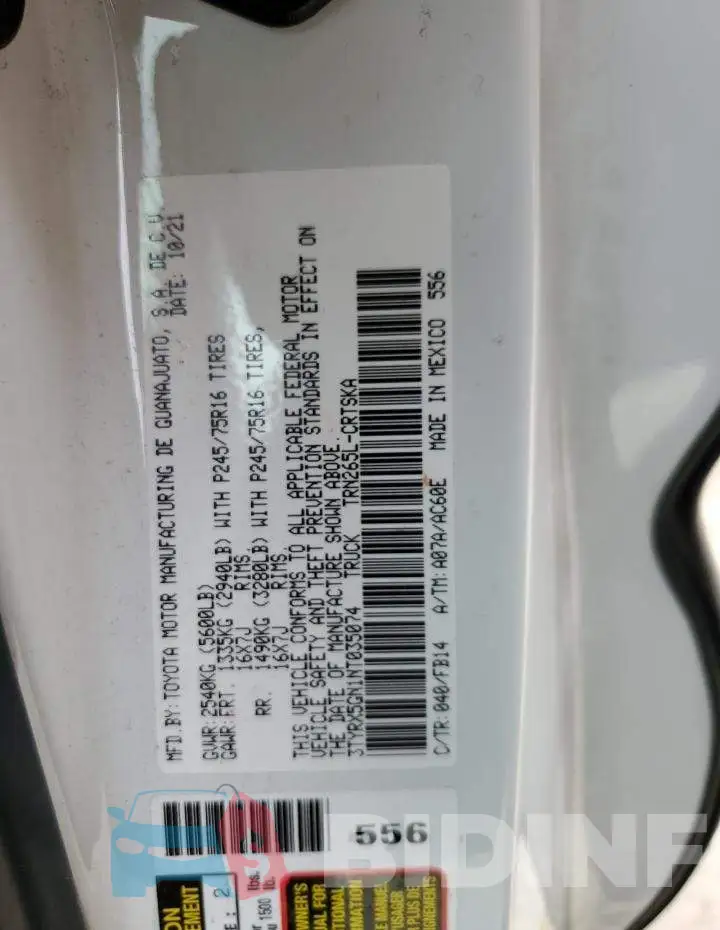 3TYRX5GN1NT035074 Photo# 12