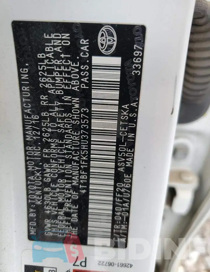 4T1BF1FK5HU373573 Photo# 12