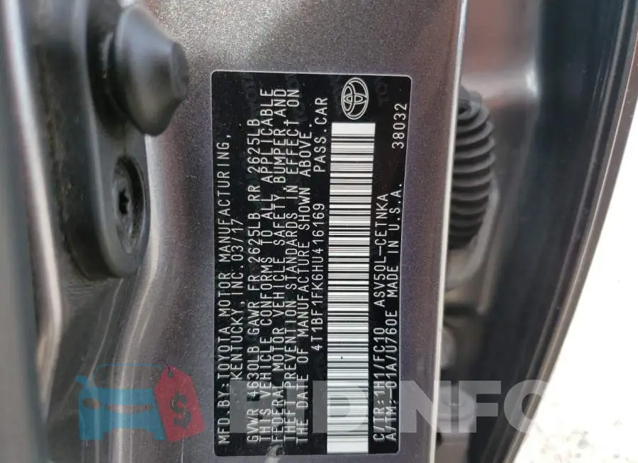 4T1BF1FK6HU416169 Photo# 13