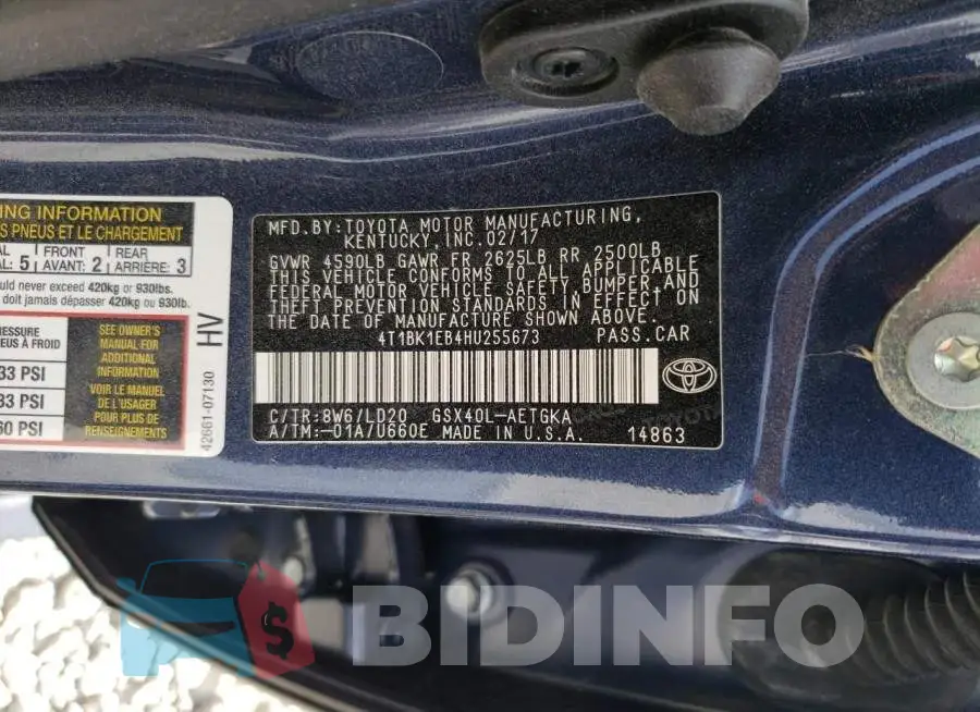 4T1BK1EB4HU255673 Photo# 12