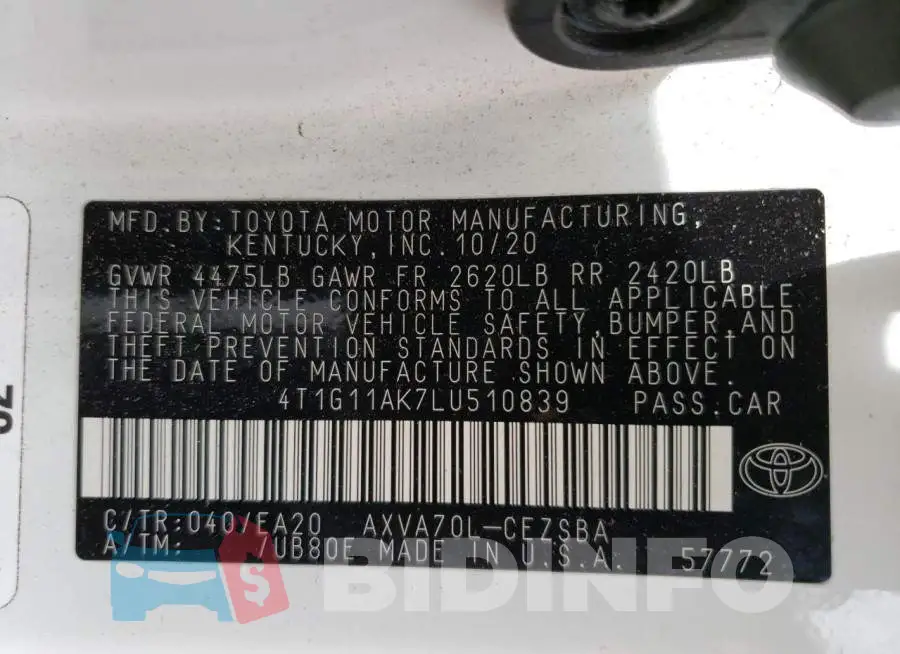 4T1G11AK7LU510839 Photo# 12