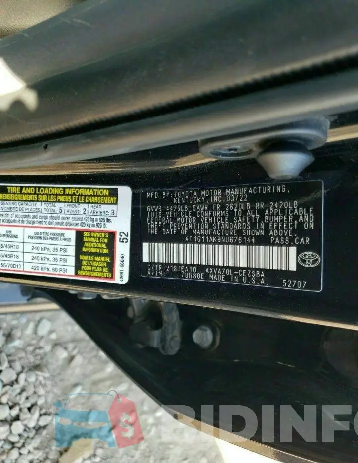 4T1G11AK8NU676144 Photo# 12