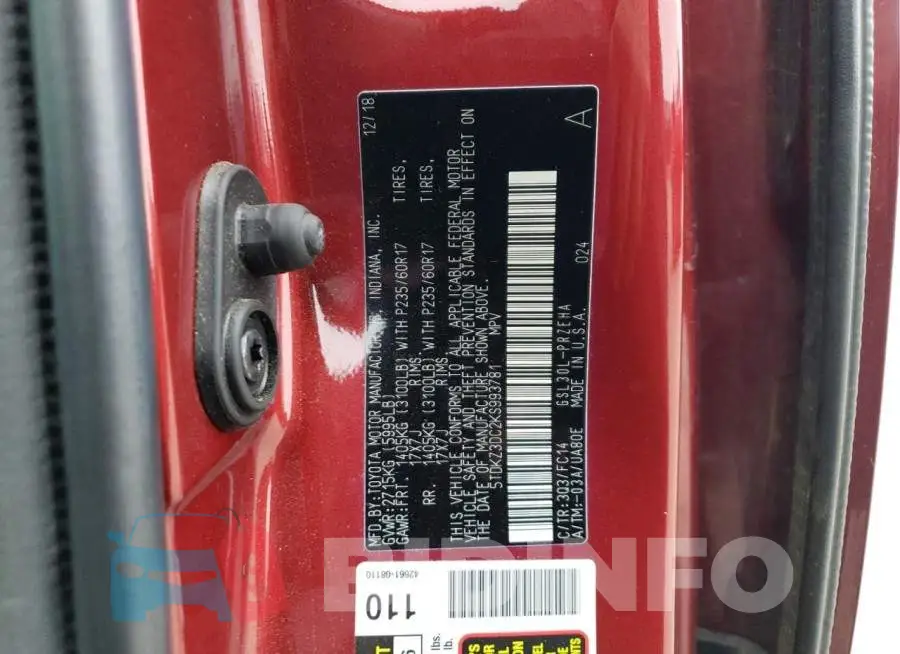 5TDKZ3DC2KS993781 Photo# 13