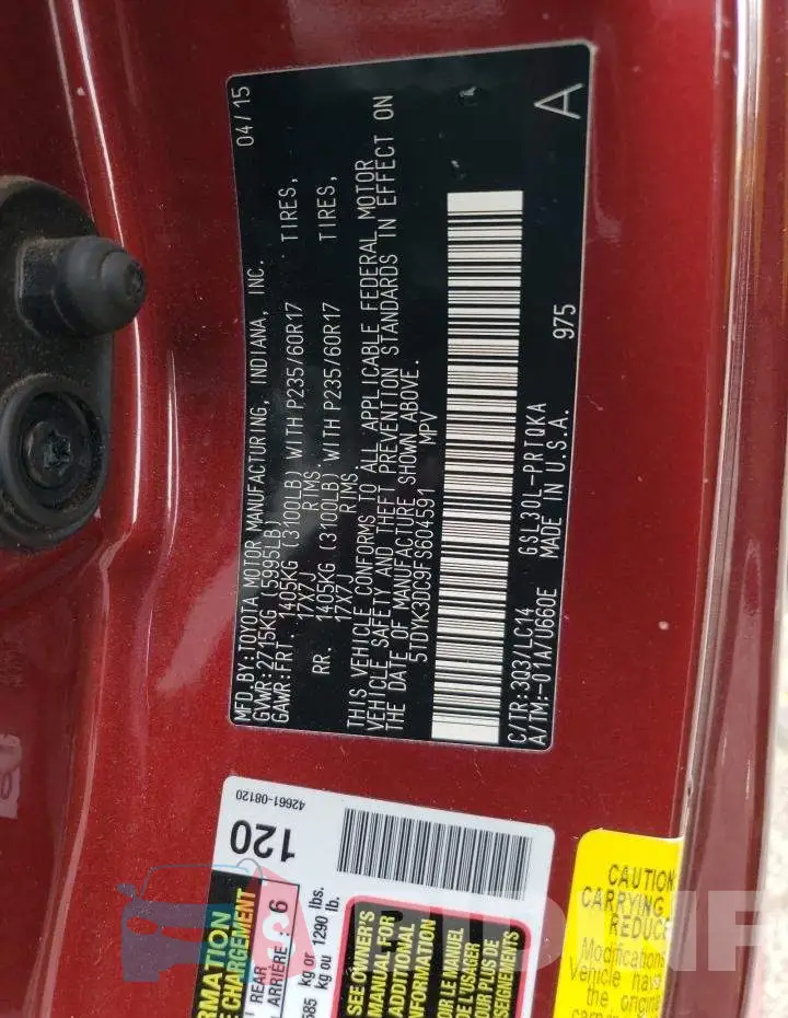 5TDYK3DC9FS604591 Photo# 14
