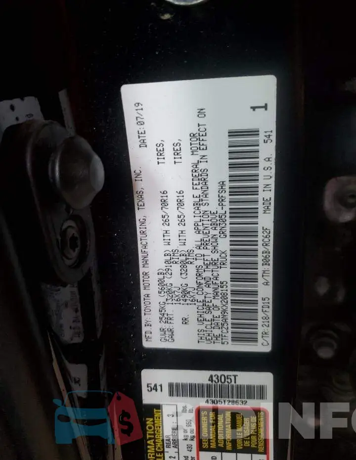 5TFCZ5AN9KX208155 Photo# 13