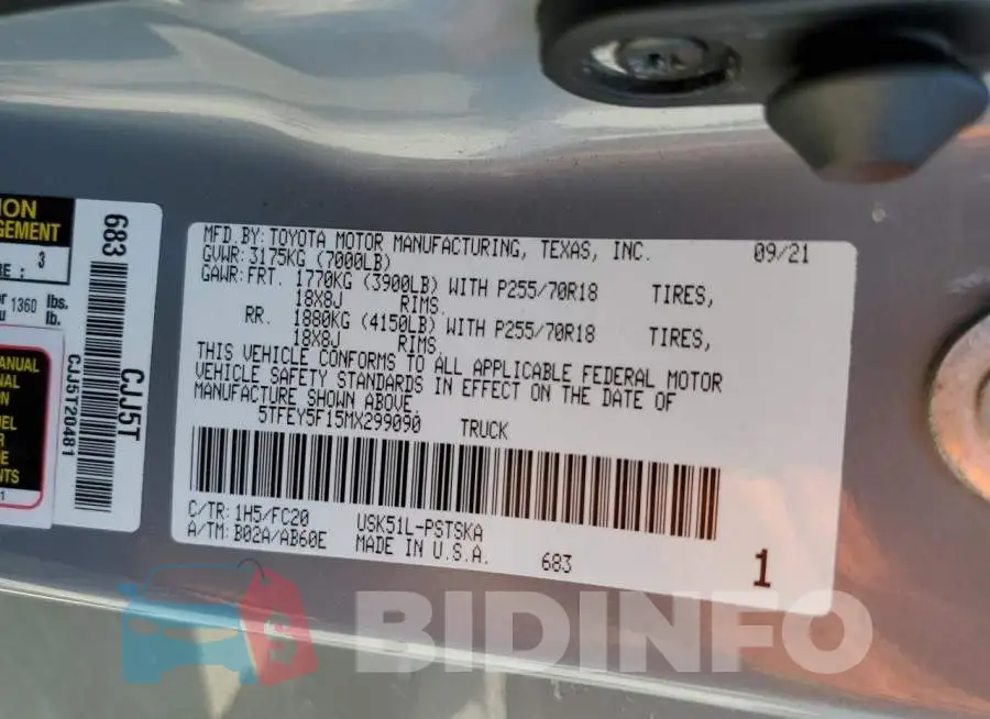 5TFEY5F15MX299090 Photo# 12