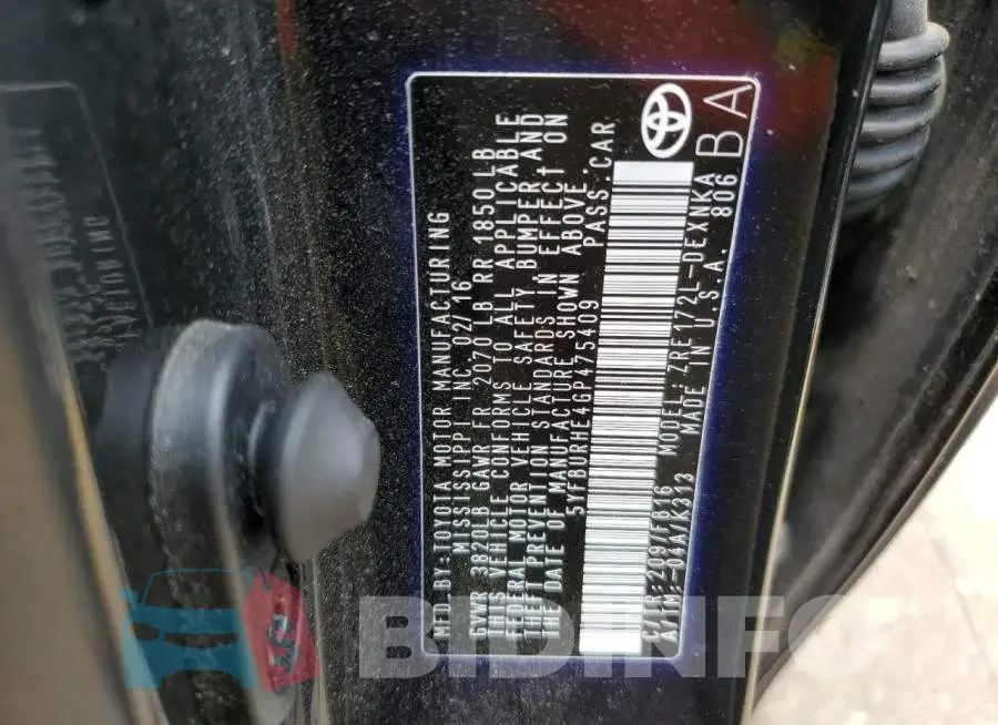 5YFBURHE4GP475409 Photo# 12