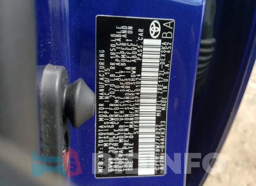 5YFBURHEXGP401024 Photo# 12