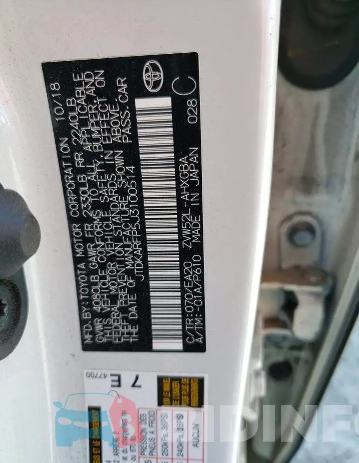 JTDKARFP5J3100514 Photo# 12