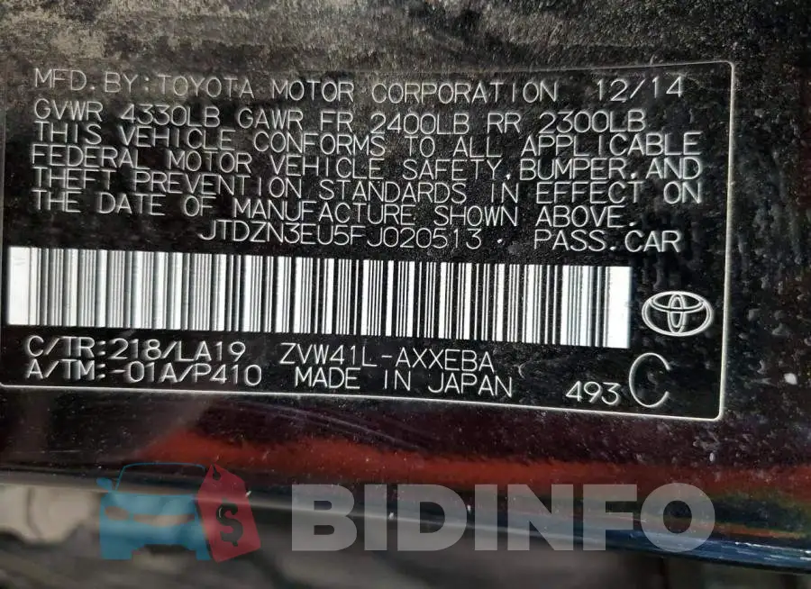 JTDZN3EU5FJ020513 Photo# 13