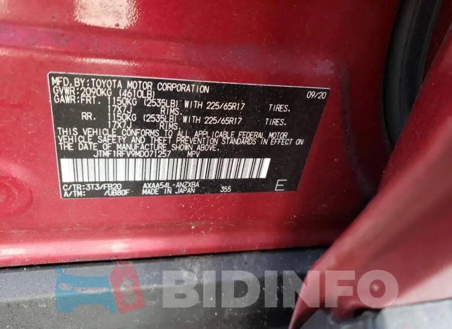 JTMF1RFV9MD071257 Photo# 14