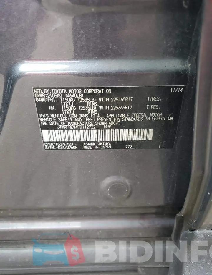 JTMRFREV4FD112722 Photo# 13