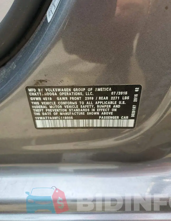 1VWAT7A39FC119005 Photo# 12