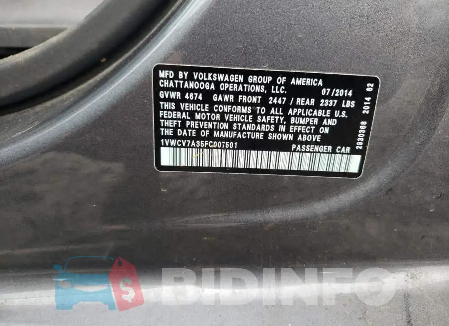 1VWCV7A35FC007501 Photo# 12