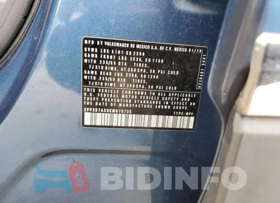 3VV3B7AX6KM075735 Photo# 13