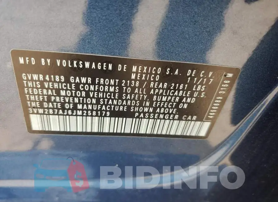 3VW2B7AJ6JM258179 Photo# 12