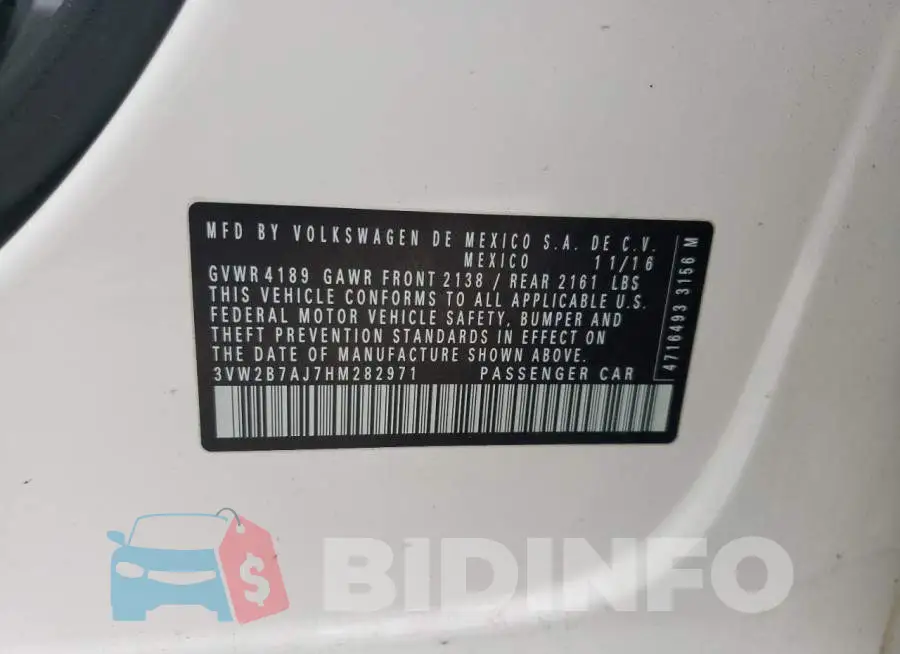3VW2B7AJ7HM282971 Photo# 12