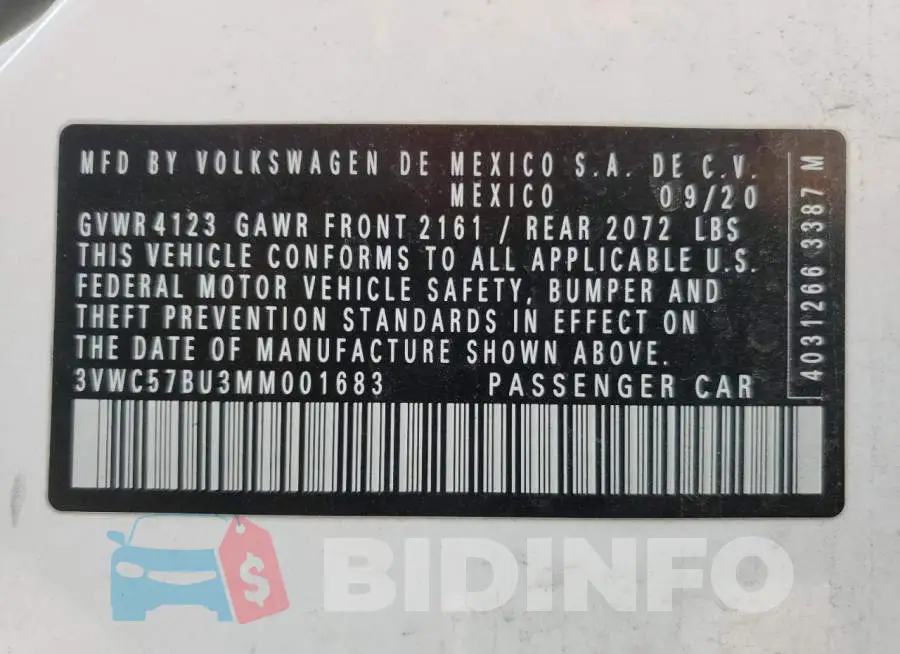 3VWC57BU3MM001683 Photo# 12