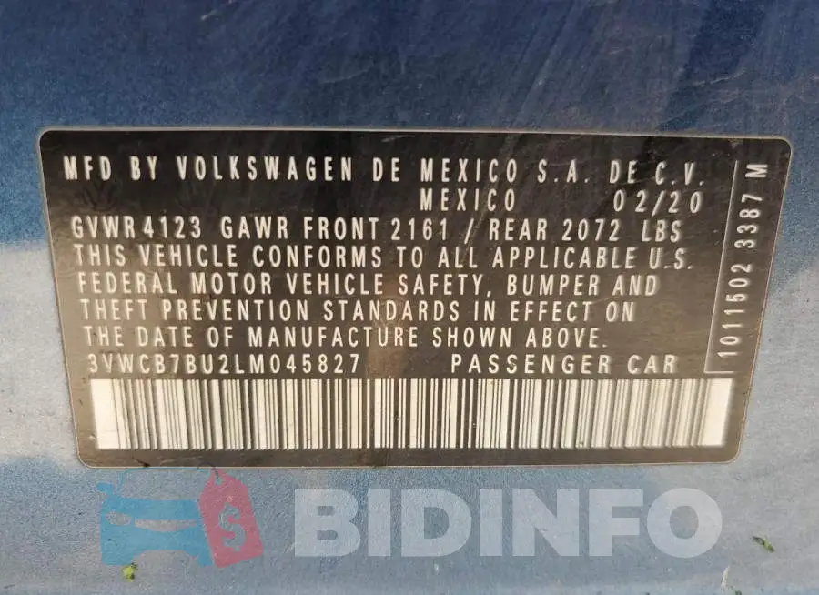 3VWCB7BU2LM045827 Photo# 12
