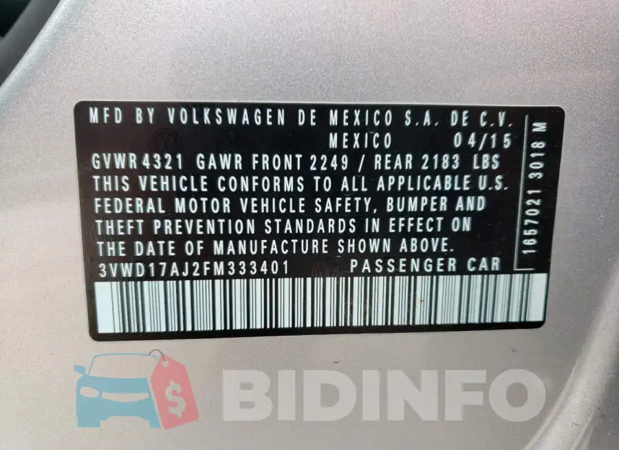 3VWD17AJ2FM333401 Photo# 12
