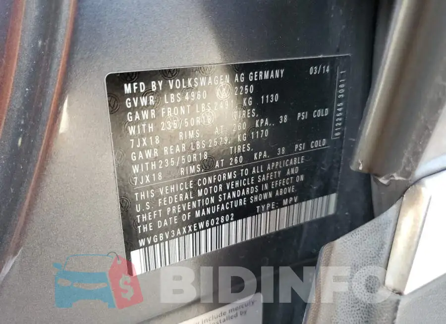 WVGBV3AXXEW602802 Photo# 13