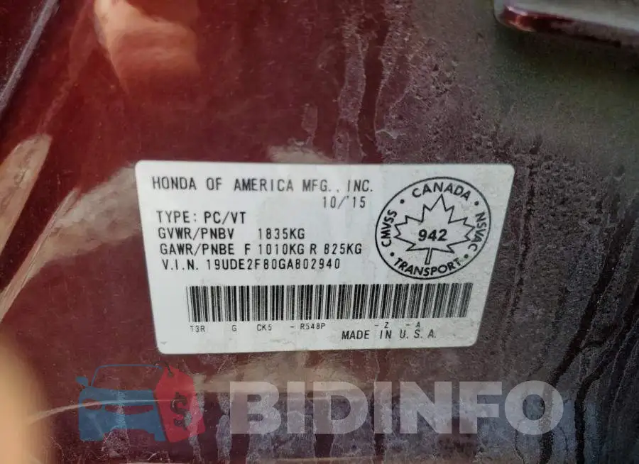 19UDE2F80GA802940 Photo# 12