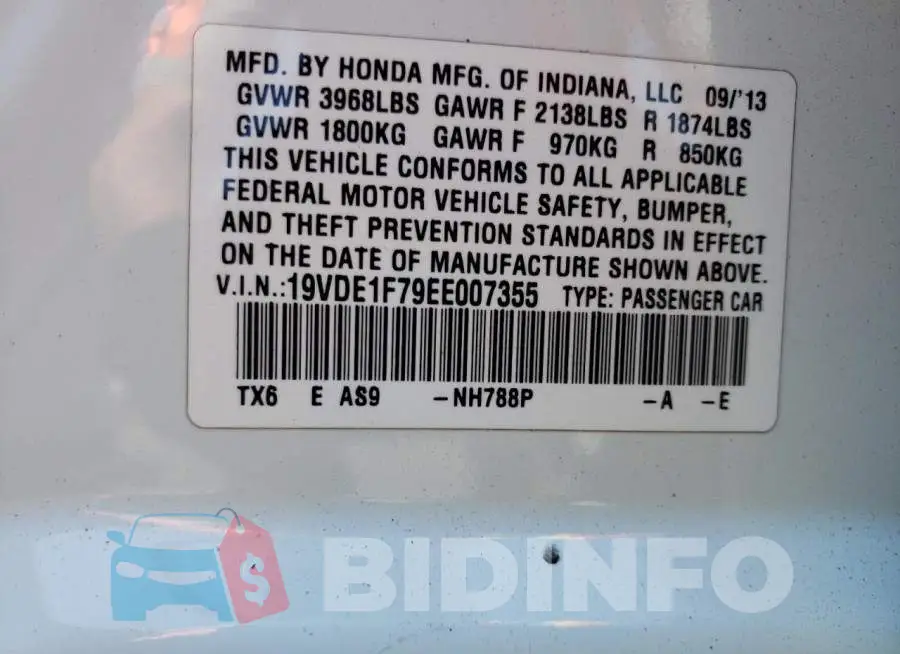 19VDE1F79EE007355 Photo# 13