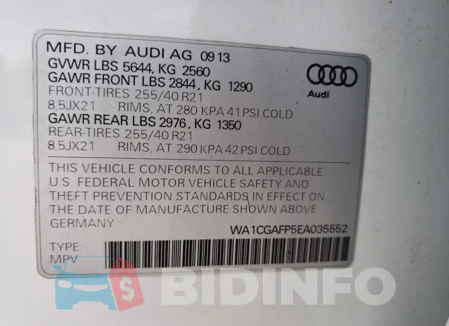 WA1CGAFP5EA035552 Photo# 14