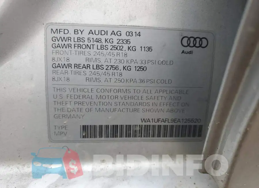 WA1UFAFL9EA125520 Photo# 13