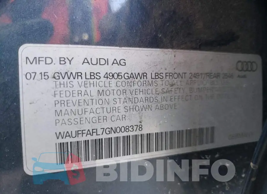WAUFFAFL7GN008378 Photo# 10