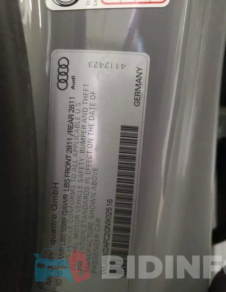 WUAW2AFC2GN902516 Photo# 13