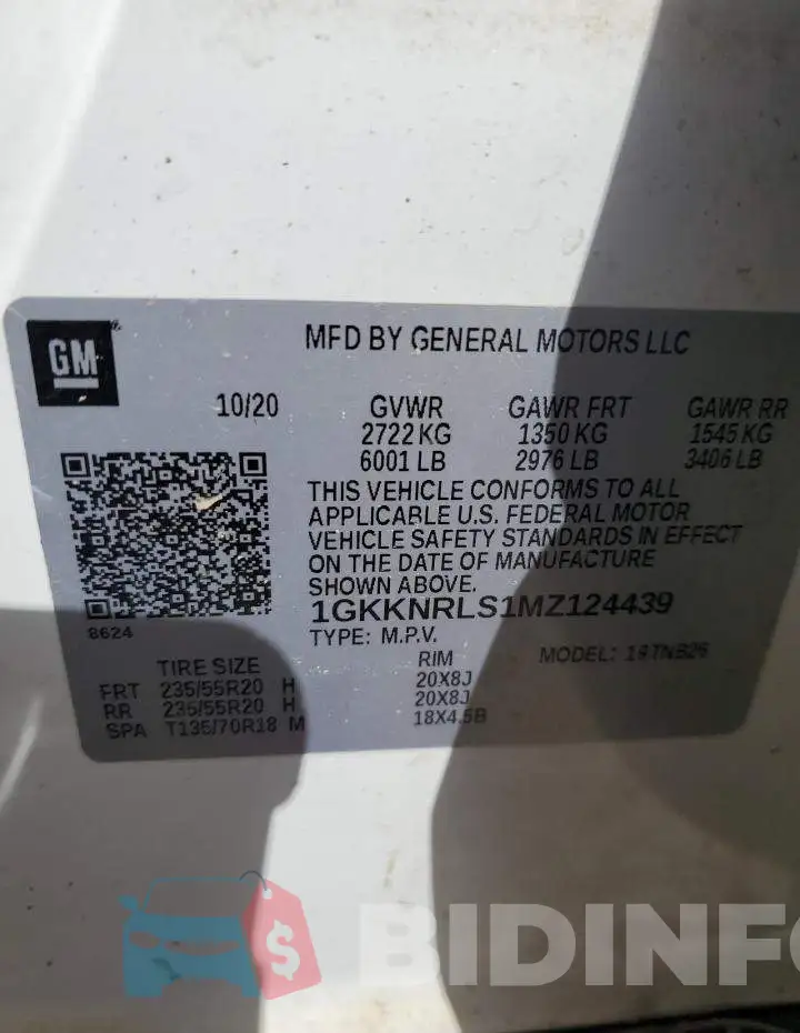 1GKKNRLS1MZ124439 Photo# 13