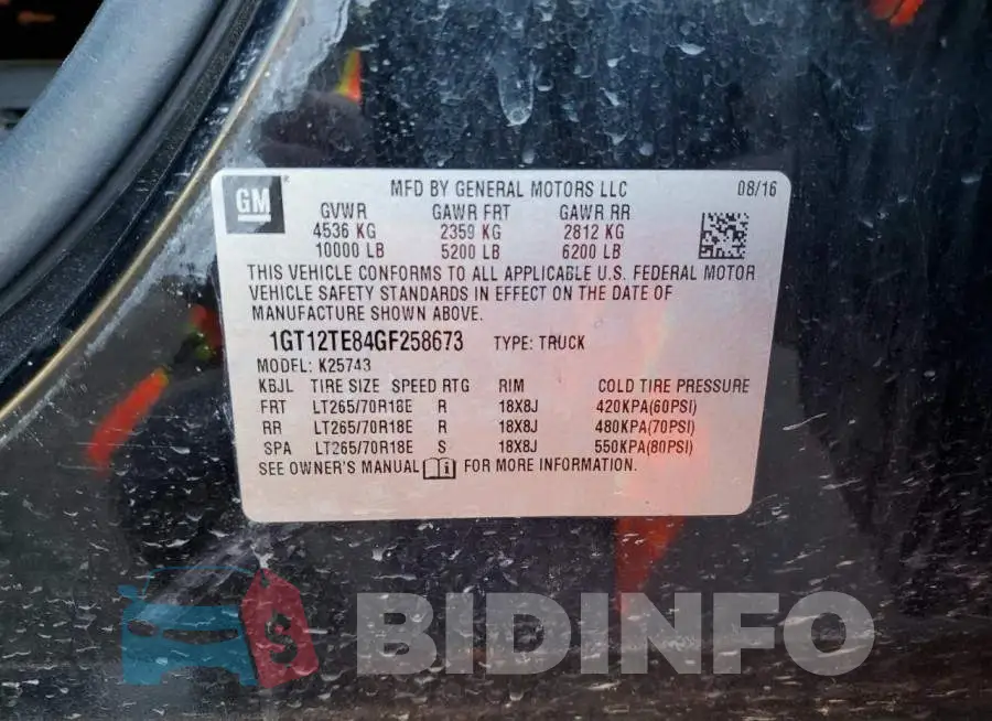 1GT12TE84GF258673 Photo# 12