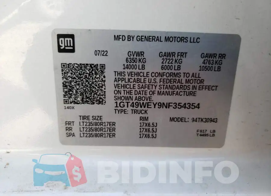 1GT49WEY9NF354354 Photo# 12