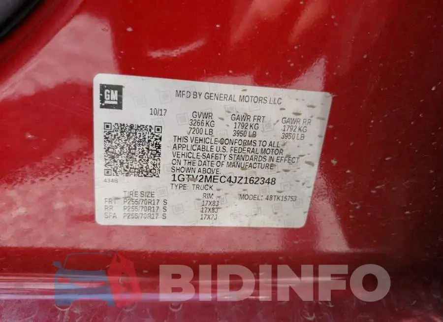 1GTV2MEC4JZ162348 Photo# 12