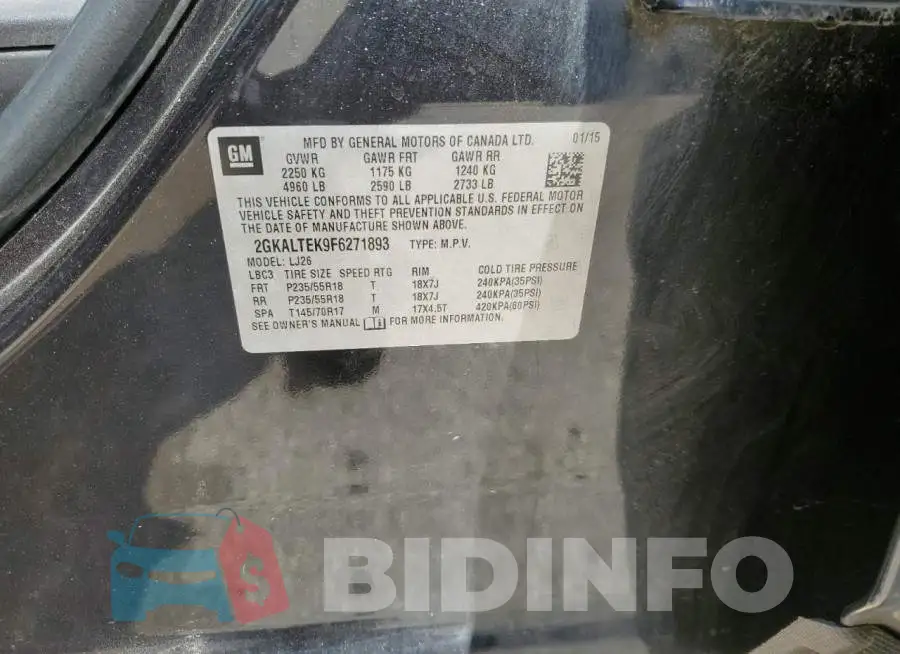 2GKALTEK9F6271893 Photo# 13