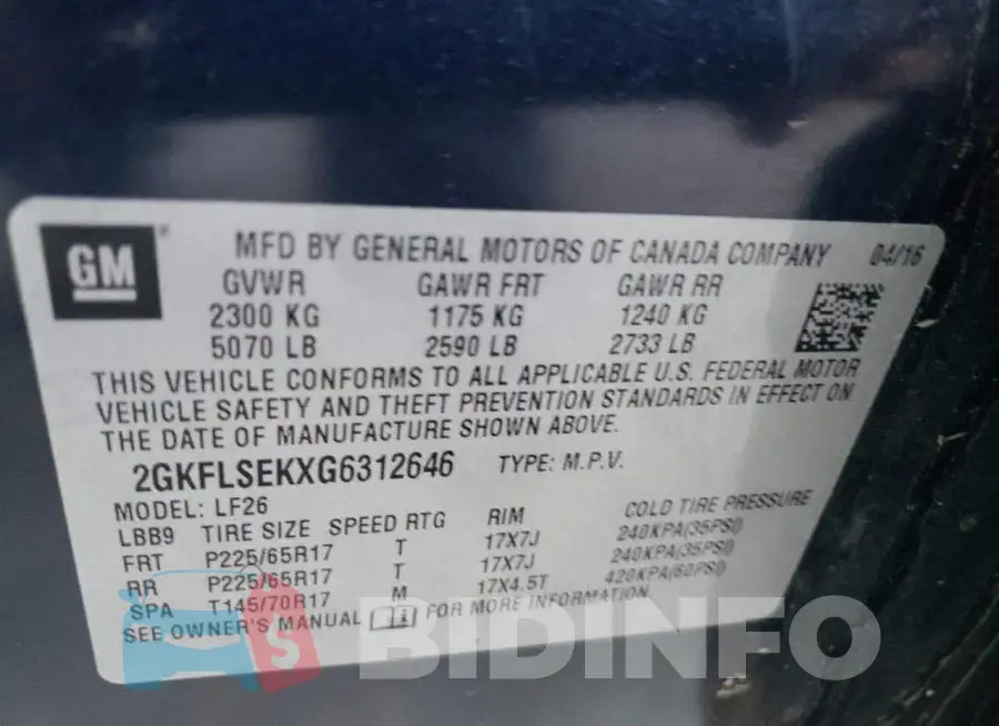 2GKFLSEKXG6312646 Photo# 10