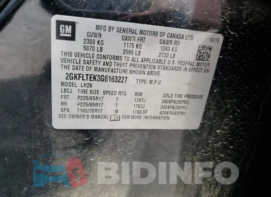 2GKFLTEK3G6163227 Photo# 12