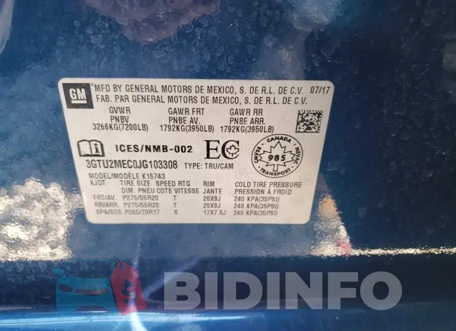3GTU2MEC0JG103308 Photo# 13