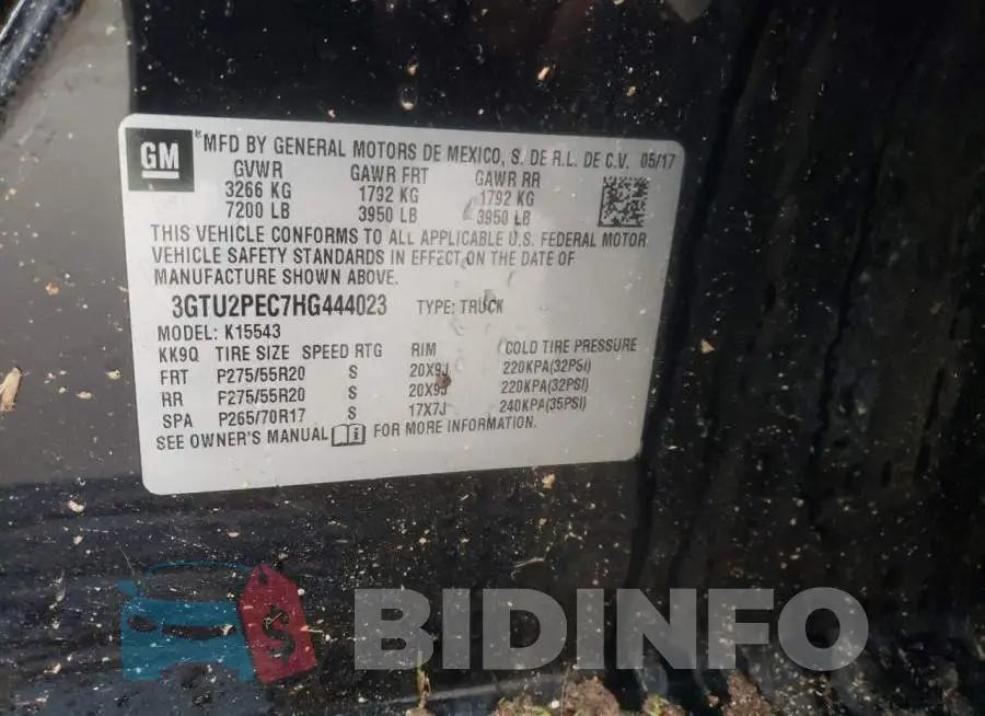 3GTU2PEC7HG444023 Photo# 12
