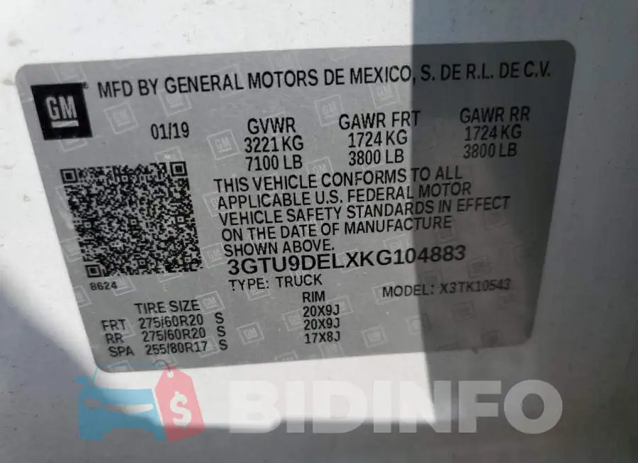 3GTU9DELXKG104883 Photo# 12
