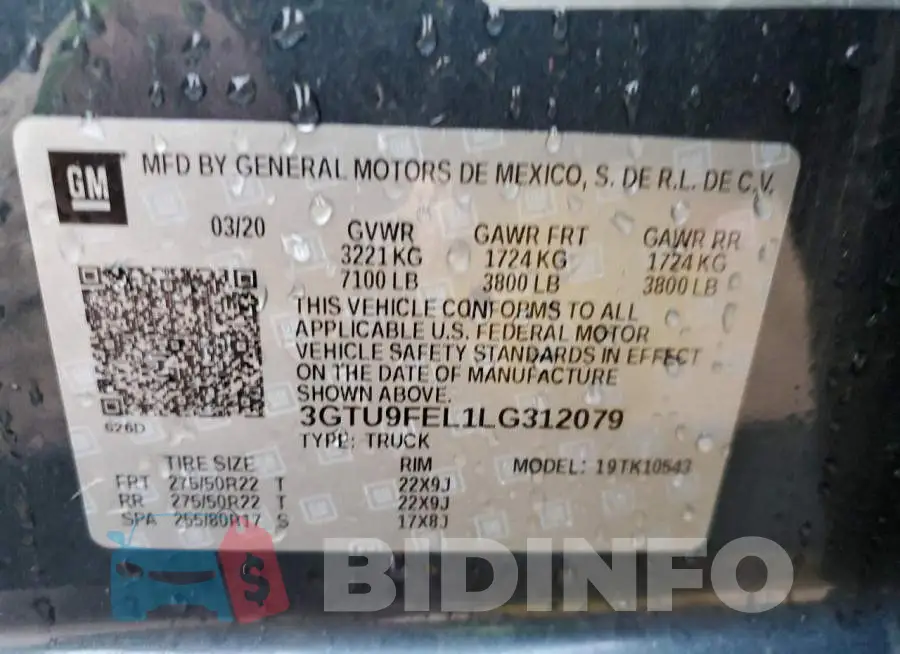 3GTU9FEL1LG312079 Photo# 12