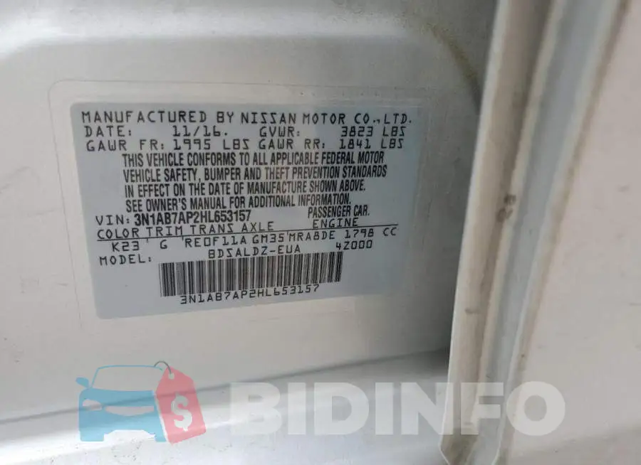 3N1AB7AP2HL653157 Photo# 12