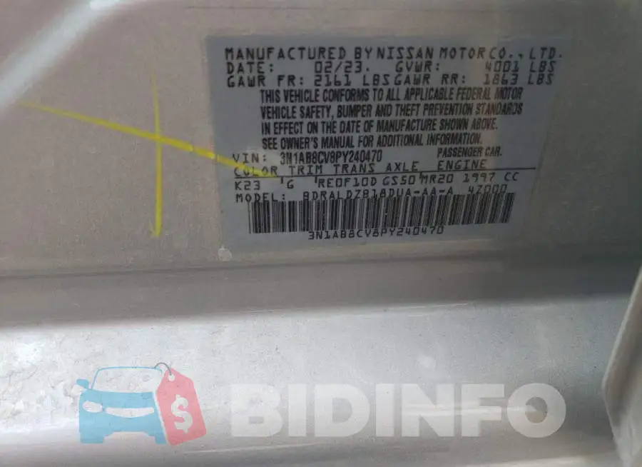 3N1AB8CV8PY240470 Photo# 12