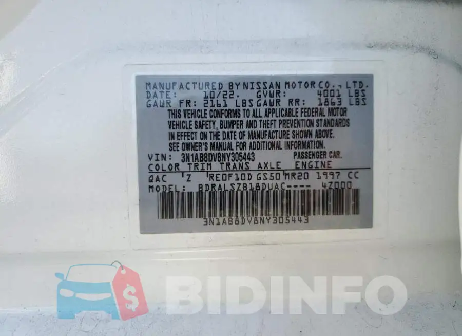 3N1AB8DV8NY305443 Photo# 12