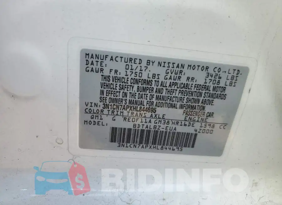 3N1CN7APXHL844695 Photo# 12