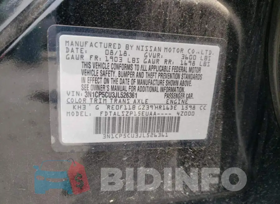 3N1CP5CU3JL526361 Photo# 13