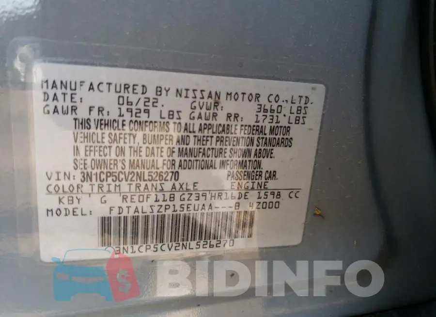3N1CP5CV2NL526270 Photo# 12